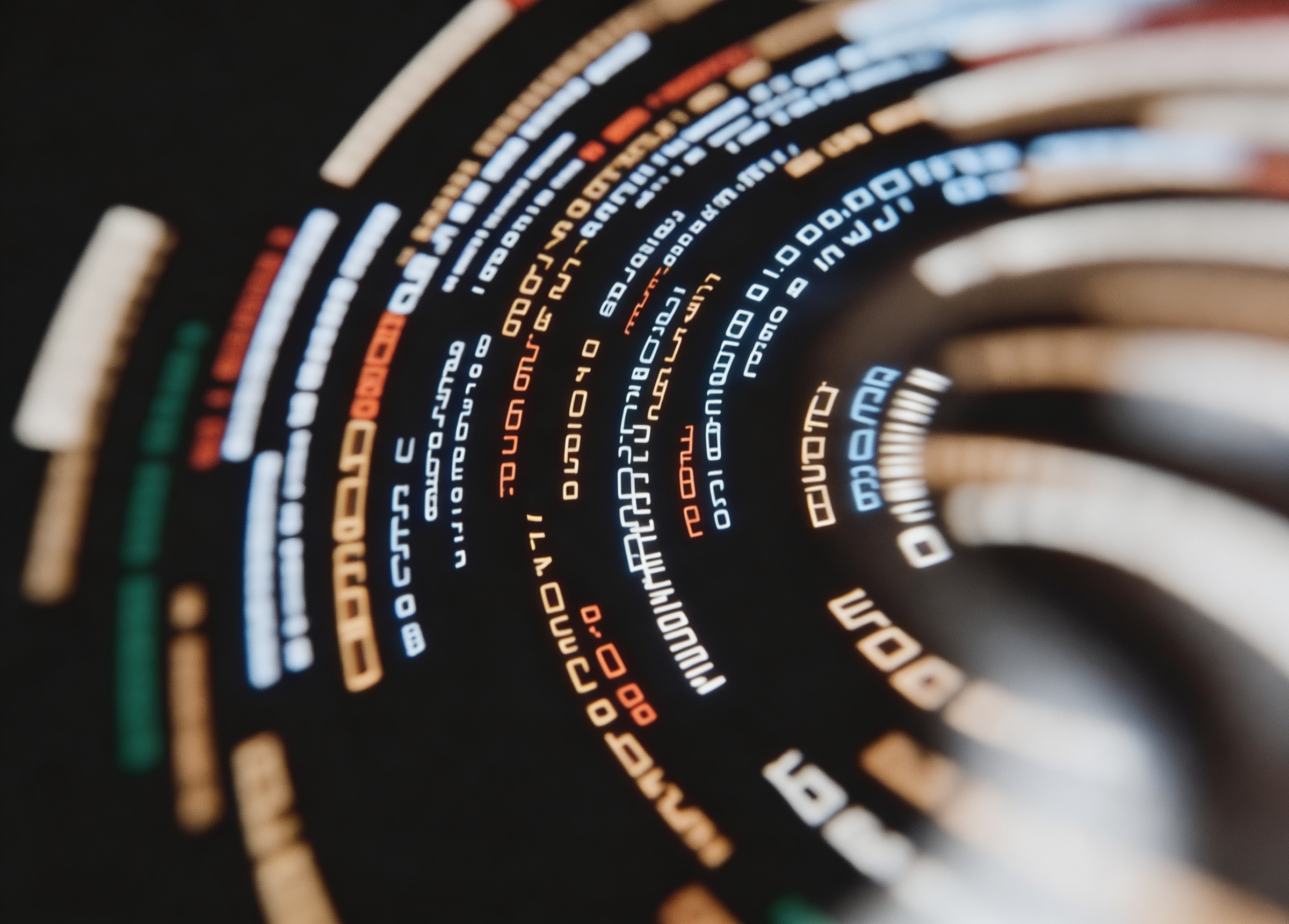 Abstract visualisation of layered data signals and conversation intelligence flowing through a dark operational interface.